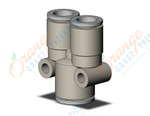 SMC KQ2U08-10A fitting, diff dia union y, KQ2 FITTING (sold in packages of 10; price is per piece)