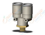 SMC KQ2U16-02AS fitting, branch y, KQ2 FITTING (sold in packages of 10; price is per piece)
