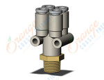 SMC KQ2UD04-01AS fitting, diff dia double union, KQ2 FITTING (sold in packages of 10; price is per piece)