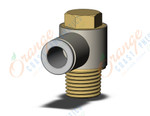 SMC KQ2V08-02AS fitting, uni male elbow, KQ2 FITTING (sold in packages of 10; price is per piece)