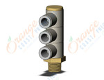 SMC KQ2VT08-02AS fitting, tple uni male elbow, KQ2 FITTING (sold in packages of 10; price is per piece)