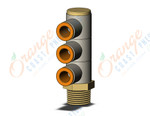 SMC KQ2VT09-36AS fitting, tple uni male elbow, KQ2 FITTING (sold in packages of 10; price is per piece)