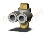 SMC KQ2Z06-01AS fitting, br uni male elbow, KQ2 FITTING (sold in packages of 10; price is per piece)