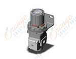 SMC ARG20K-N01BG3-Z regulator, gauge-handle, ARG REGULATOR W/PRESSURE GAUGE