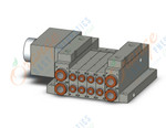 SMC SS5V1-W10CD-04B-C4 mfld, plug-in, circular conn., SS5V1 MANIFOLD SV1000