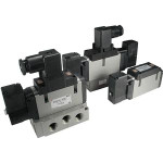 SMC VFR3200-5F-02F-Q valve dbl plug-in base mount, VFR3000 SOL VALVE 4/5 PORT