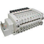 SMC VV5QC11-08N7PD2-DNS mfld, plug-in, flat cable conn, VV5QC11 MANIFOLD VQC 5-PORT