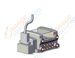 SMC VV5QC21-04N7FD2-N mfld, plug-in, d-sub connector, VV5QC21 MANIFOLD VQC 5-PORT