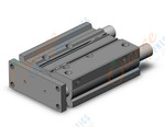 SMC MGPM32-100Z-A93L cyl, compact guide, slide brg, MGP COMPACT GUIDE CYLINDER