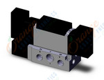 SMC VFR3400-5FZ-03T valve dbl plug-in base mount, VFR3000 SOL VALVE 4/5 PORT