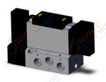SMC VFR4400-5FZ-03T valve dbl plug-in base mount, VFR4000 SOL VALVE 4/5 PORT