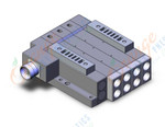 SMC SS5V4-W10CD-03US-03T mfld, plug-in, circular conn., SS5V4 MANIFOLD SV4000