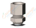 SMC KQ2E06-02N fitting, bulkhead connector, KQ2 FITTING (sold in packages of 10; price is per piece)