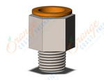 SMC KQ2H13-02NS fitting, male connector, KQ2 FITTING (sold in packages of 10; price is per piece)