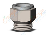 SMC KQ2H16-U04N fitting, male connector, KQ2(UNI) ONE TOUCH UNIFIT (sold in packages of 10; price is per piece)