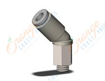 SMC KQ2K04-M5N fitting, 45 deg male elbow, KQ2 FITTING (sold in packages of 10; price is per piece)