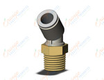 SMC KQ2K08-02A fitting, 45 deg male elbow, KQ2 FITTING (sold in packages of 10; price is per piece)