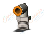 SMC KQ2L07-02NS fitting, male elbow, KQ2 FITTING (sold in packages of 10; price is per piece)