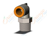 SMC KQ2L09-02NS fitting, male elbow, KQ2 FITTING (sold in packages of 10; price is per piece)