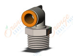SMC KQ2L09-36NS fitting, male elbow, KQ2 FITTING (sold in packages of 10; price is per piece)