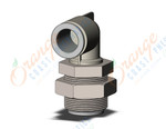 SMC KQ2LE12-00N fitting, bulkhead male elbow, KQ2 FITTING (sold in packages of 10; price is per piece)