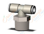 SMC KQ2T06-03NS fitting, branch tee, KQ2 FITTING (sold in packages of 10; price is per piece)