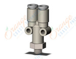 SMC KQ2U04-M6N fitting, branch y, KQ2 FITTING (sold in packages of 10; price is per piece)