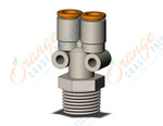 SMC KQ2U07-36NS fitting, branch y, KQ2 FITTING (sold in packages of 10; price is per piece)