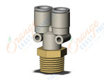 SMC KQ2U10-04A fitting, branch y, KQ2 FITTING (sold in packages of 10; price is per piece)