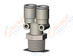 SMC KQ2U10-04NS fitting, branch y, KQ2 FITTING (sold in packages of 10; price is per piece)