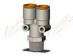 SMC KQ2U11-36NS fitting, branch y, KQ2 FITTING (sold in packages of 10; price is per piece)