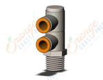 SMC KQ2VD07-35NS fitting, dble uni male elbow, KQ2 FITTING (sold in packages of 10; price is per piece)