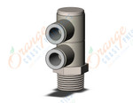SMC KQ2VD08-03NS fitting, dble uni male elbow, KQ2 FITTING (sold in packages of 10; price is per piece)