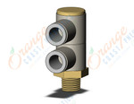 SMC KQ2VD10-02A fitting, dble uni male elbow, KQ2 FITTING (sold in packages of 10; price is per piece)