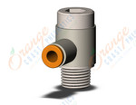 SMC KQ2VS03-34NS fitting, hex hd uni male elbow, KQ2 FITTING (sold in packages of 10; price is per piece)