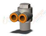 SMC KQ2Z07-35NS fitting, br uni male elbow, KQ2 FITTING (sold in packages of 10; price is per piece)