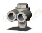 SMC KQ2Z10-02NS fitting, br uni male elbow, KQ2 FITTING (sold in packages of 10; price is per piece)