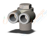 SMC KQ2Z10-03NS fitting, br uni male elbow, KQ2 FITTING (sold in packages of 10; price is per piece)