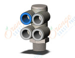 SMC KQ2ZD10-03NS fitting, dble br uni male elbo, KQ2 FITTING (sold in packages of 10; price is per piece)