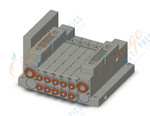 SMC SS5V1-W10S10D-05BS-N3 mfld, plug-in without si unit, SS5V1 MANIFOLD SV1000