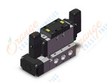 SMC VFR5300-3FZ-04T valve dbl plugin base mount, VFR5000 SOL VALVE 4/5 PORT