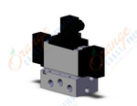 SMC VFS4210-3D-03 valve dbl non plug-in base mt, VFS4000 SOL VALVE 4/5 PORT