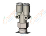 SMC KQ2U06-U02N fitting, branch y , unifit, KQ2(UNI) ONE TOUCH UNIFIT (sold in packages of 10; price is per piece)