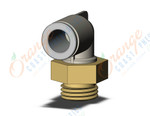 SMC KQ2L08-G02A fitting, male elbow, KQ2 FITTING (sold in packages of 10; price is per piece)