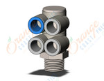 SMC KQ2ZD12-04N fitting, dble br uni male elbo, KQ2 FITTING (sold in packages of 10; price is per piece)