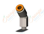 SMC KQ2K03-32N fitting, 45 degree male elbow, KQ2 FITTING (sold in packages of 10; price is per piece)