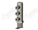 SMC KQ2VT04-02NS fitting, tple uni male elbow, KQ2 FITTING (sold in packages of 10; price is per piece)