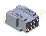 SMC SS5V3-W10S10D-02BS-C8 mfld, plug-in without si unit, SS5V3MANIFOLD SV3000