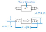 F-2815-003-B80 - 0.003" 1/16 Orifice Restrictor - Gold