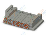 SMC SS5V2-W10S10D-08D-N7 mfld, plug-in without si unit, SS5V2 MANIFOLD SV2000